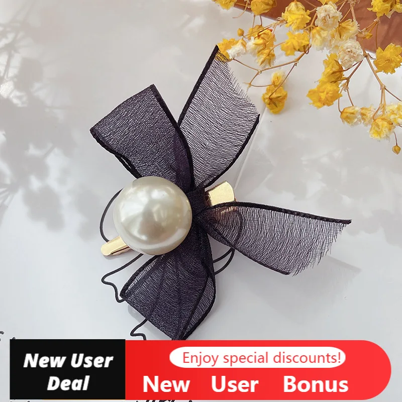 

Pearl Bow Hairpin Headdress Girl Hair Accessories Chiffon Lace Metal Hair Claws Ladies Hairgrip Headwear Flower Barrettes