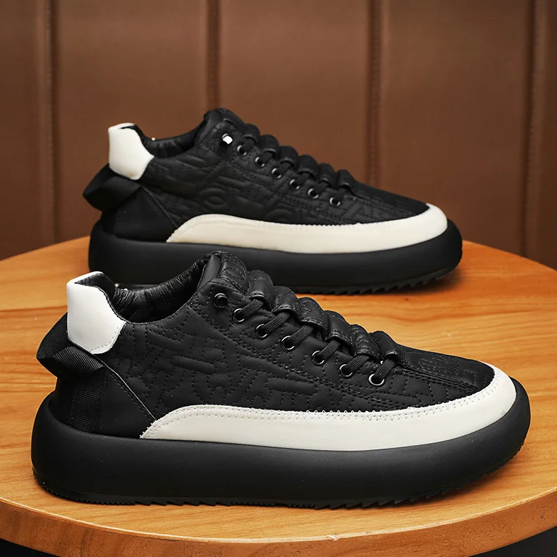 

Men Vulcanized Sneakers Shoes Tennis Sports PU Slip-On Mix Color Good Quality Skateboarding Walking Shoes Casual Shoe For Male