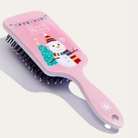 hot cartoon print christmas santa claus hair comb hair care massage airbag hair brush barber accessories styling tools kid comb