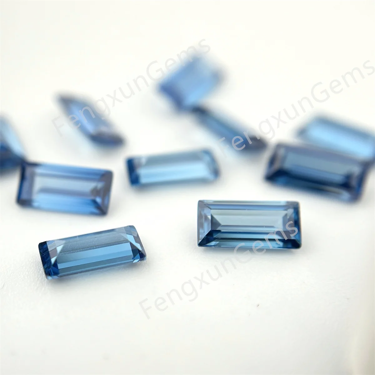 2x4~3x6mm 5/10/20pcs Rectangle Baguette shape Special color Cubic Zirconia Green Blue Loose Synthetic Bedas For Jewelry Necklace