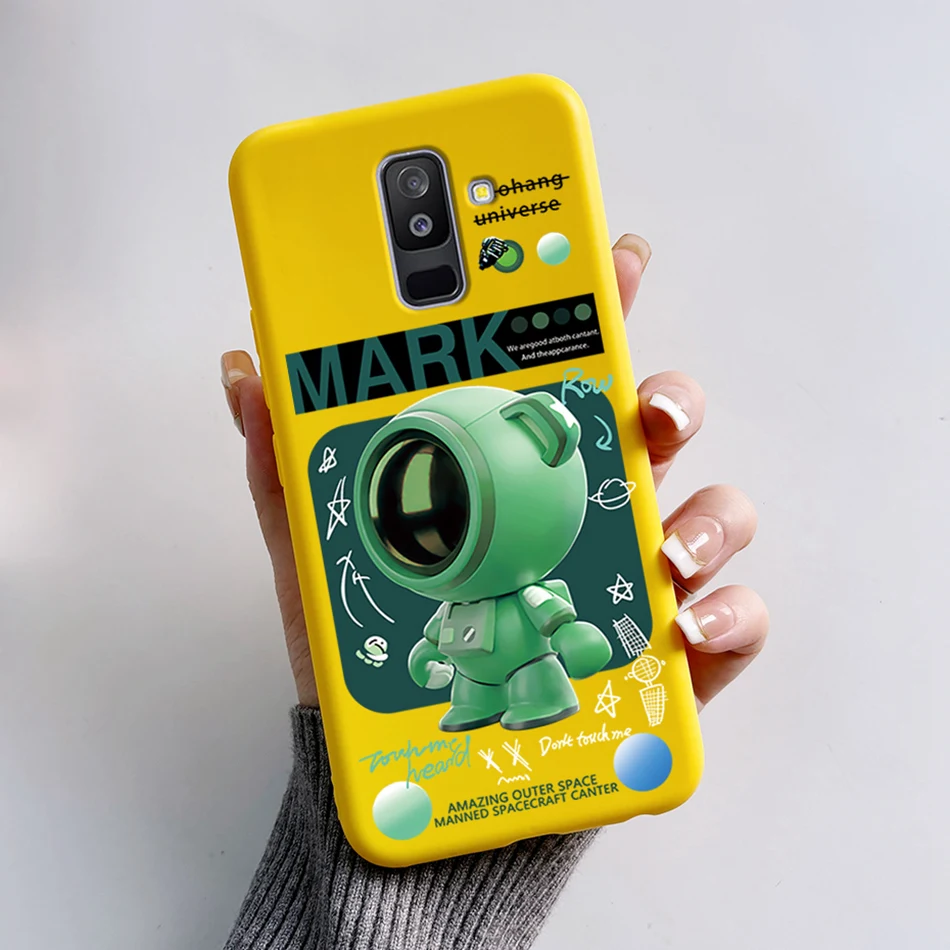 Чехол для Samsung Galaxy A6 Plus 2018 Женская задняя крышка мягкие силиконовые чехлы