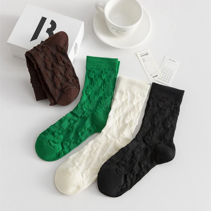 

1 Pair Socks for Women Cotton Material Soft Comfortable Breathable Student Cute Girl Socks Fashion Casual New Style Lady Socks