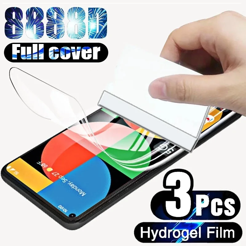 

3PCS Gel Protective Film For Pixel 7 6 Pro Screen Protector Full Cover Hydrogel Film For Google Pixel 7 6 5 4A 3 3A 4 XL 6a
