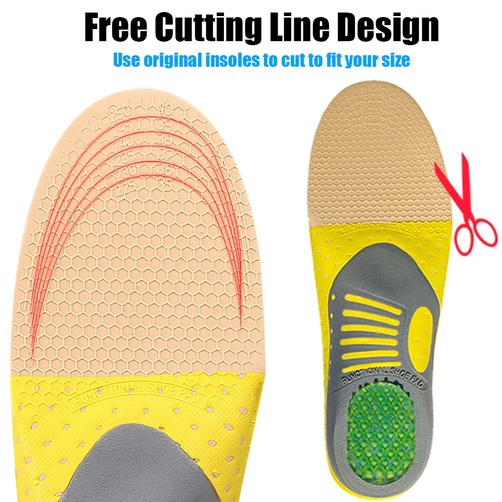 Orthotic Arch Support Gel Insoles Flat Foot Orthopedic Insoles for Men Women Plantar Fasciitis Shoes Insert X/O Leg Corrector