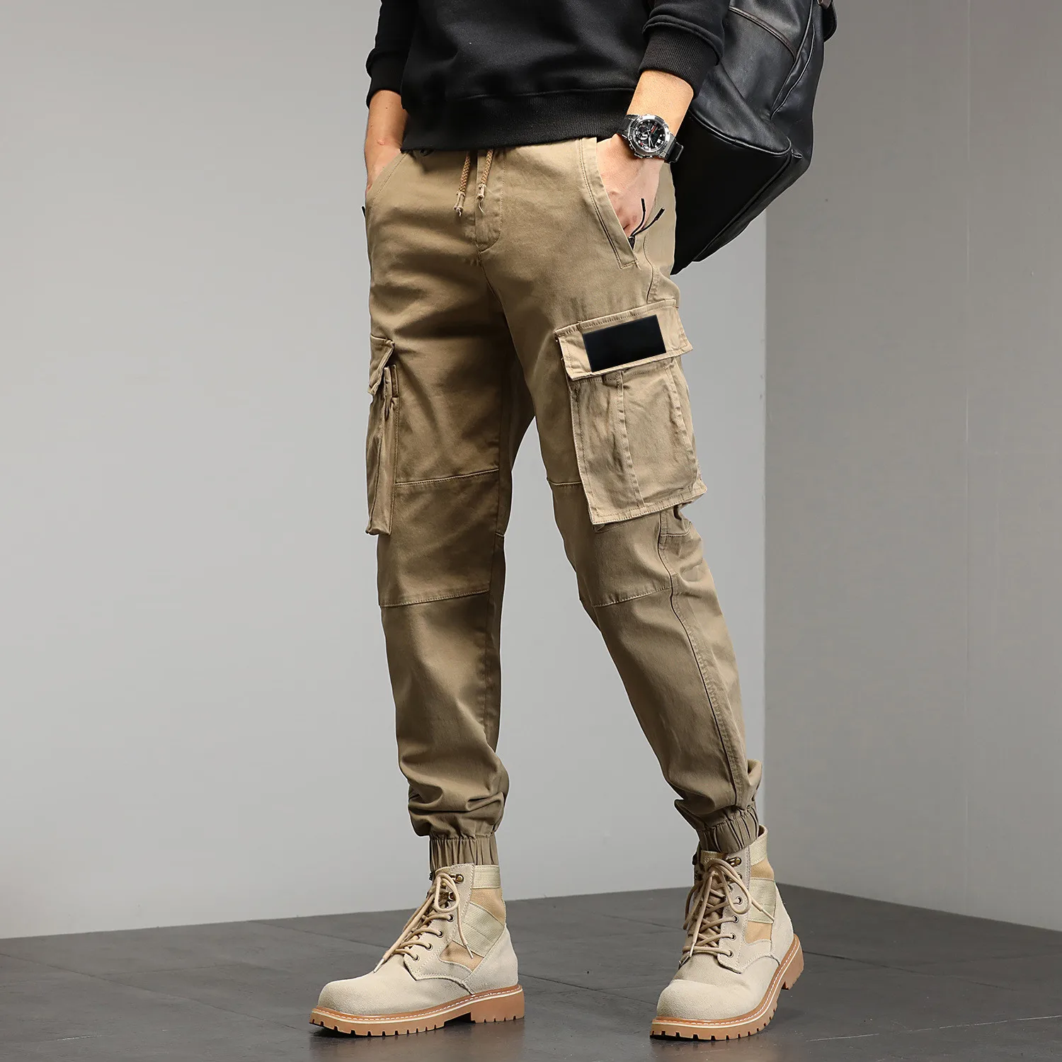 

Брюки-карго 23SS мужские свободные, длинные штаны в стиле милитари, ретро, с несколькими карманами, классические с компасом, брюки-карго с вышивкой