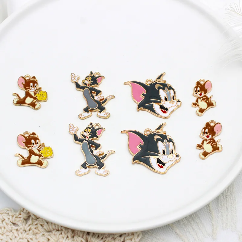 Милая забавная подвеска с котами из мультфильмов 10 шт. сделай сам брелок серьги