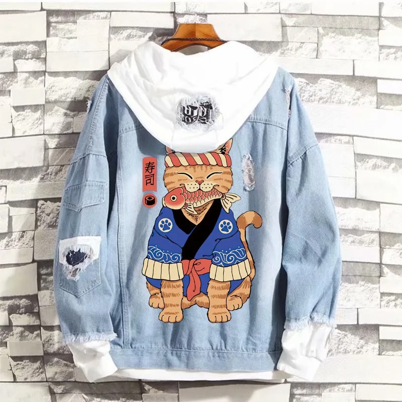 Женская толстовка в стиле хип-хоп с японским мультяшным принтом - купить по