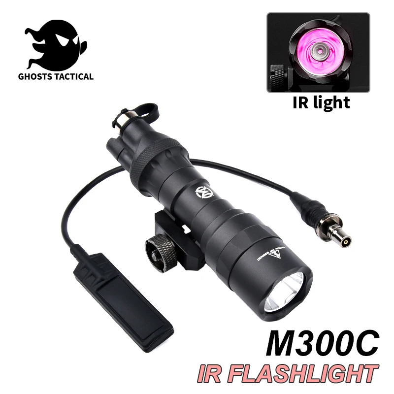 Airsoft M300 M600 Surefir M300C Mini Weapon Scout Light IR Flashlight infrared lamp Hunting Rifle Torch 20mm Rail Dual Function