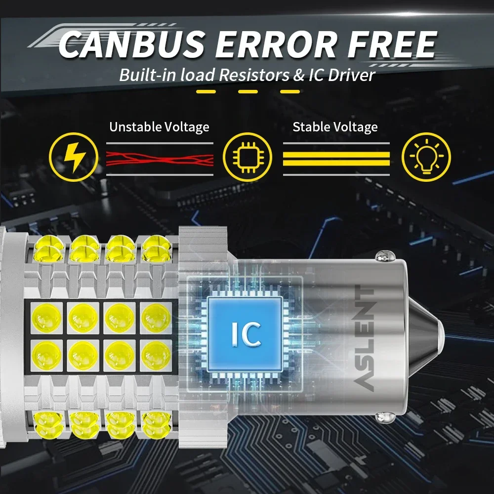 2 шт. 1156 BA15S P21W BAU15S PY21W 1157 BAY15D P21/5W светодиодный Canbus без ошибок 7440 7443 W21W T20 указатель