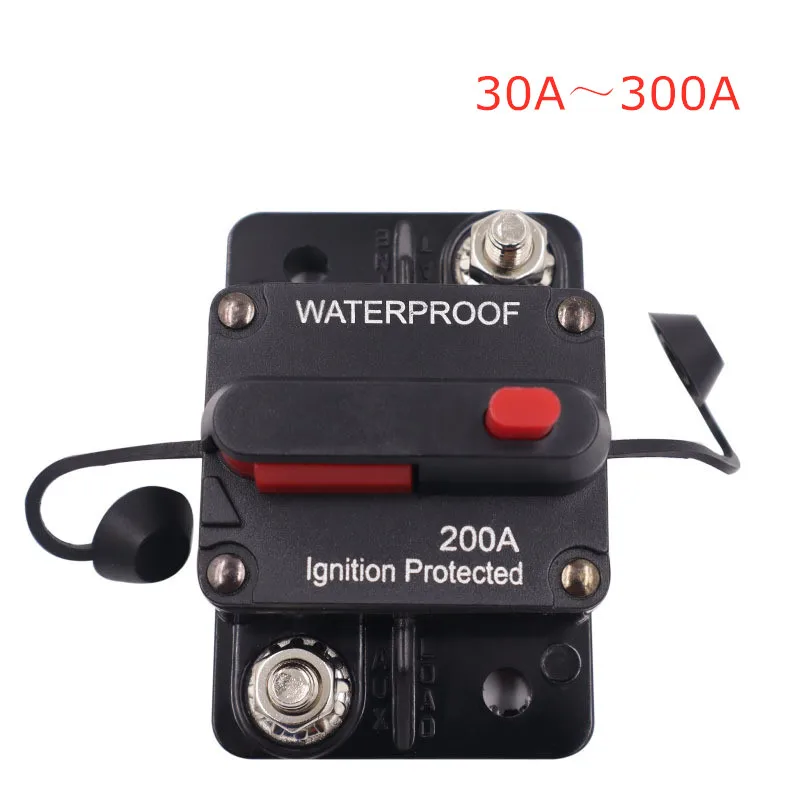 

30A-300A Auto Yacht RV Circuit Breaker Fuse Reset 12-48v Automatic Recoverable Fuse Holder Circuit Protector Waterproof