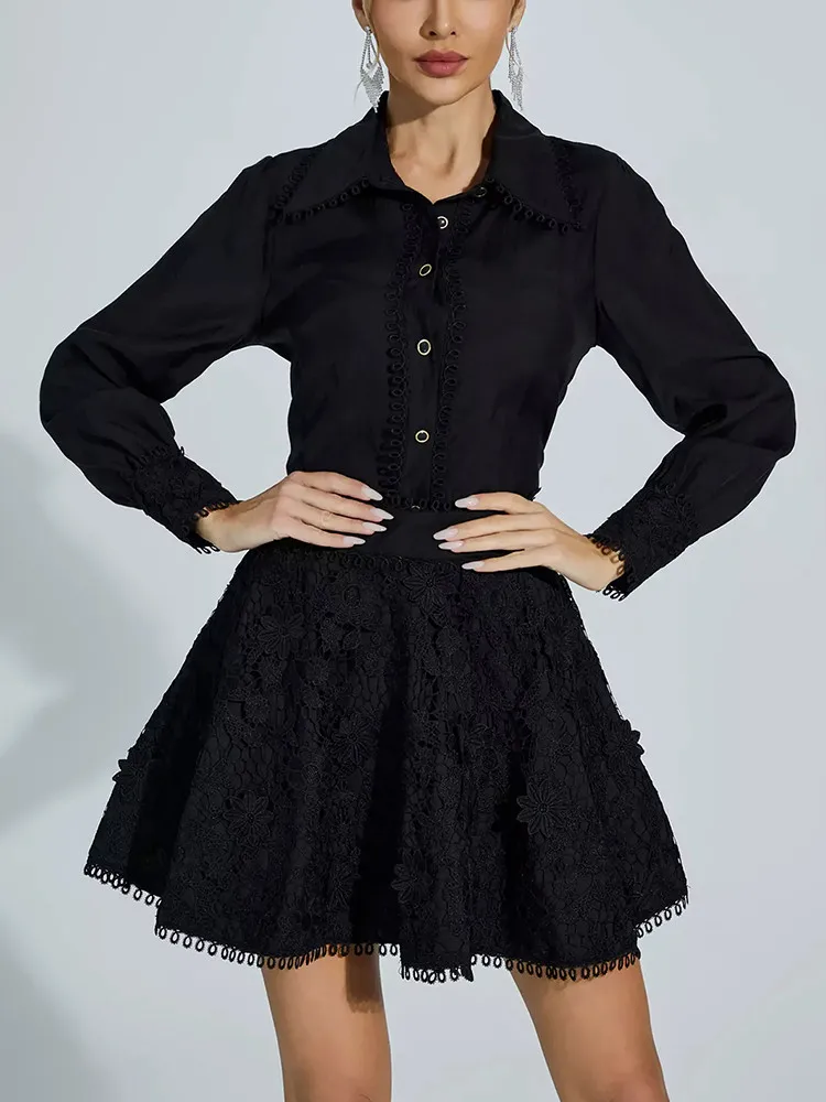 Женский комплект из двух предметов TWOTWINSTYLE свободный однотонный топ с отложным