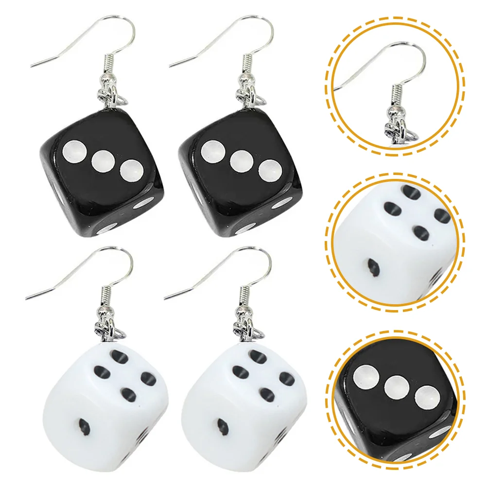 

Earrings Dice Drop Forpunk Dangle Casino Pendant Jewelry Fun Goth Danging Accessories Aesthetic Gothic Charm Funny Cool Unique