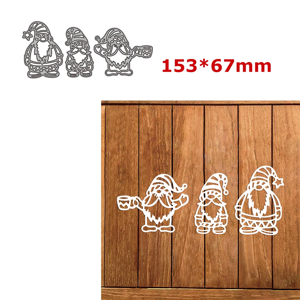 

3pcs/set Gnomes Metal Cutting Dies DIY Scrapbooking Album Paper Card Crafting Knife Making Template 2022 New