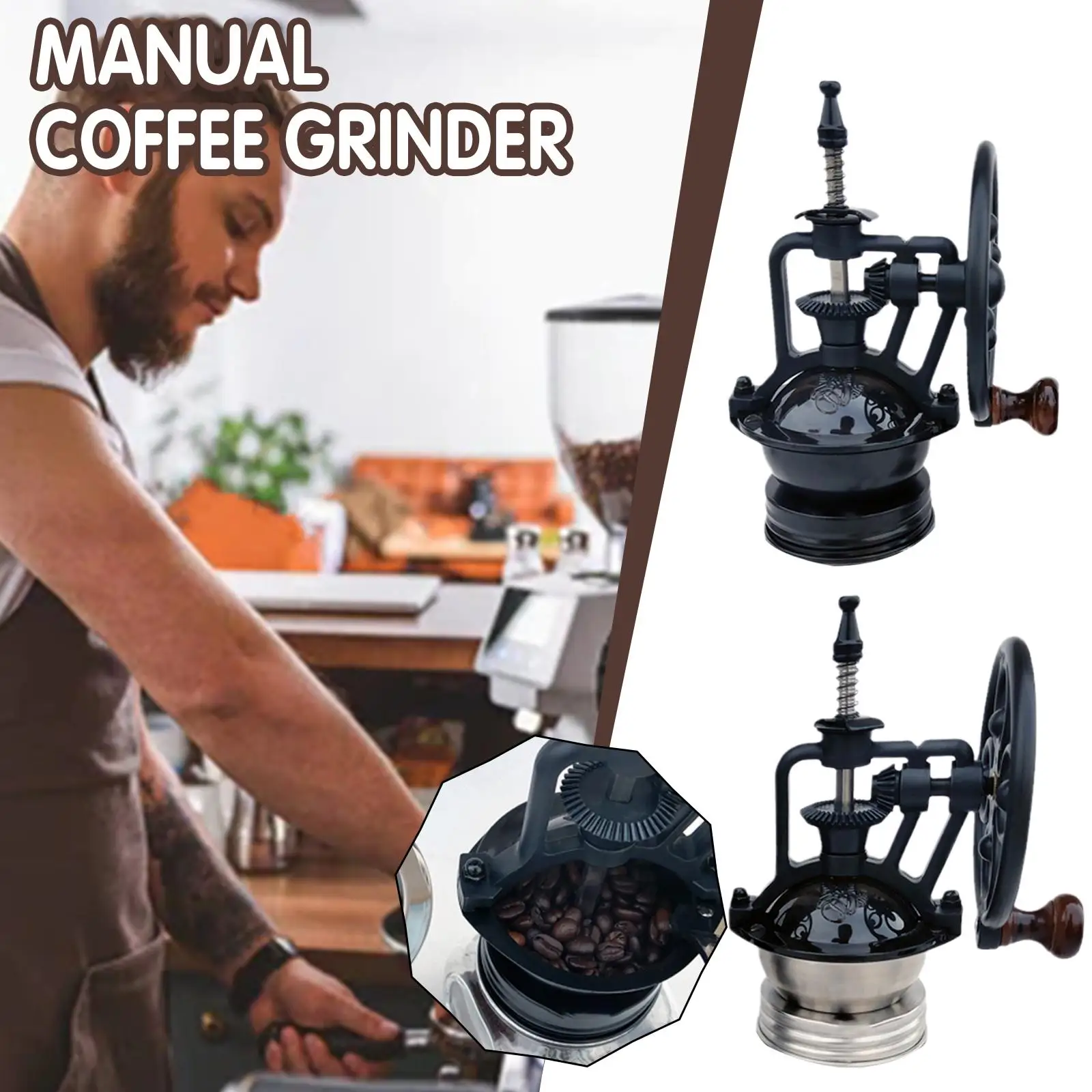 

Coffee Grinder Wooden Household Small Grinder Hand Manual Coffee Portable Grinder Kitchen Coffee Bean Mills Tool