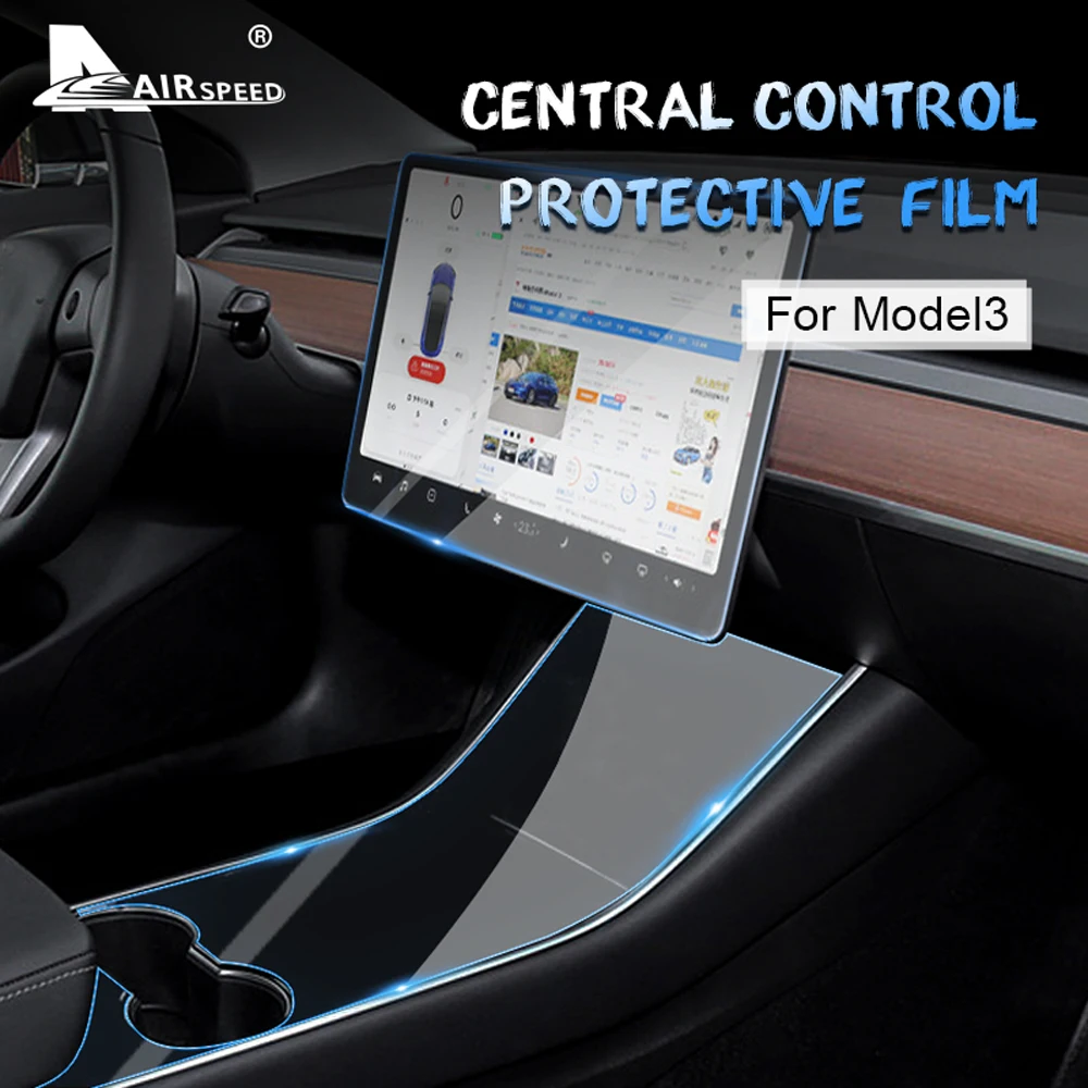 

AIRSPEED LHD для Tesla Model 3, аксессуары, специальная пленка из ТПУ для защиты салона автомобиля от царапин, водонепроницаемая прозрачная защитная пл...