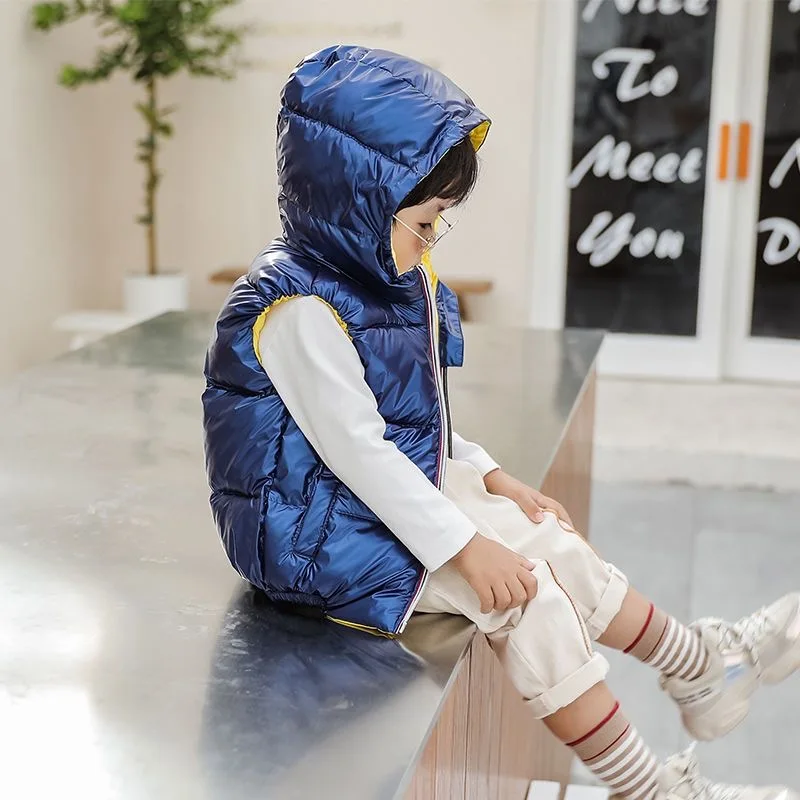 Child Waistcoat Children Outerwear Winter Coats Kids Clothes Warm Hooded Cotton Baby Boys Girls Vest For Age 3-11 Years Old images - 6