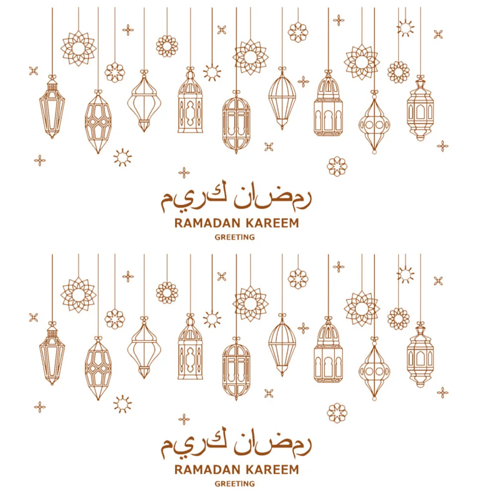 

Ramadan Stickers Eid Mubarak Wall Window Kareem Decals Islamic Decorations Decor Clings Home Muslim Lantern Decorative