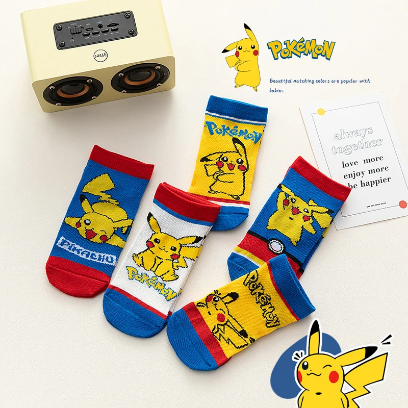 

Funny Anime Pokemon Socks Pikachu Cartoon Men's Cosplay Sports Stockings Harajuku Stockings Teen Women's Long Socks