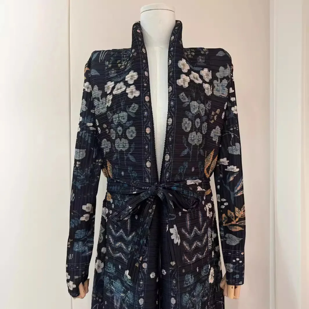 Женское Плиссированное длинное пальто плиссированное платье роскошное осеннее