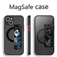 chinese style ferocious beast dragon tiger transparent magsafe magnetic magnet phone case for for iphone 13 12 11 pro max mini