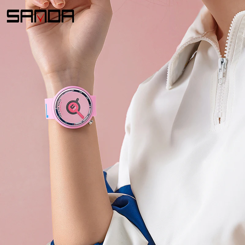 SANDA Quartz Watch New Slim Women Watch Luxury Brand Fashion Silicone Waterproof Quartz Watches Womens Relogio Feminino 1109 enlarge