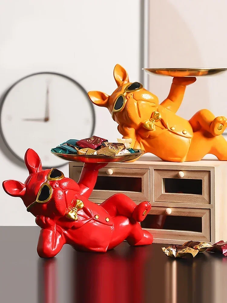 Креативная фигурка бульдога для солнцезащитных очков поднос украшение хранения