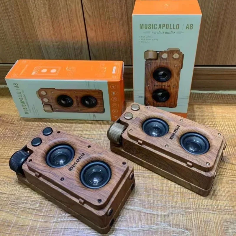 Caixa De Som Bluetooth-динамик мощный уличный ретро-беспроводной бумбокс портативный