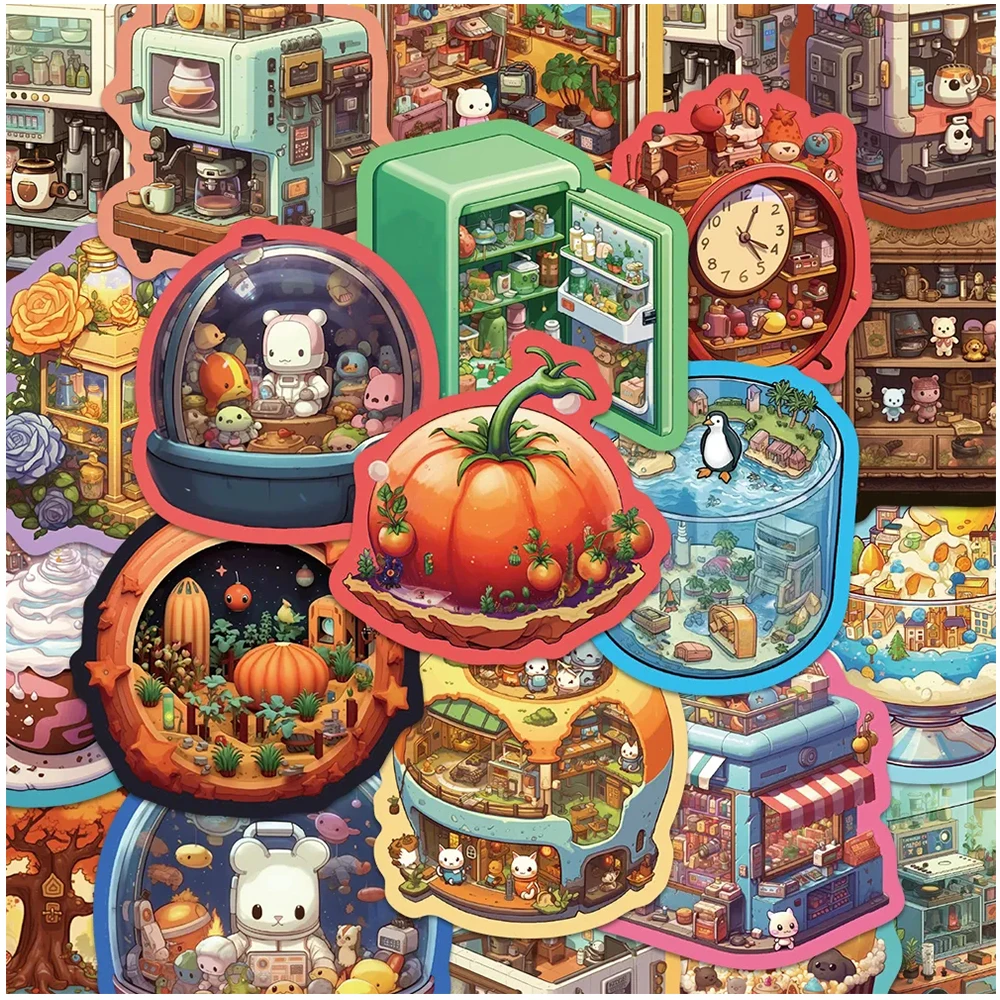 10/30/50 шт. Микромир Мультяшные наклейки Наклейки Водонепроницаемый Граффити