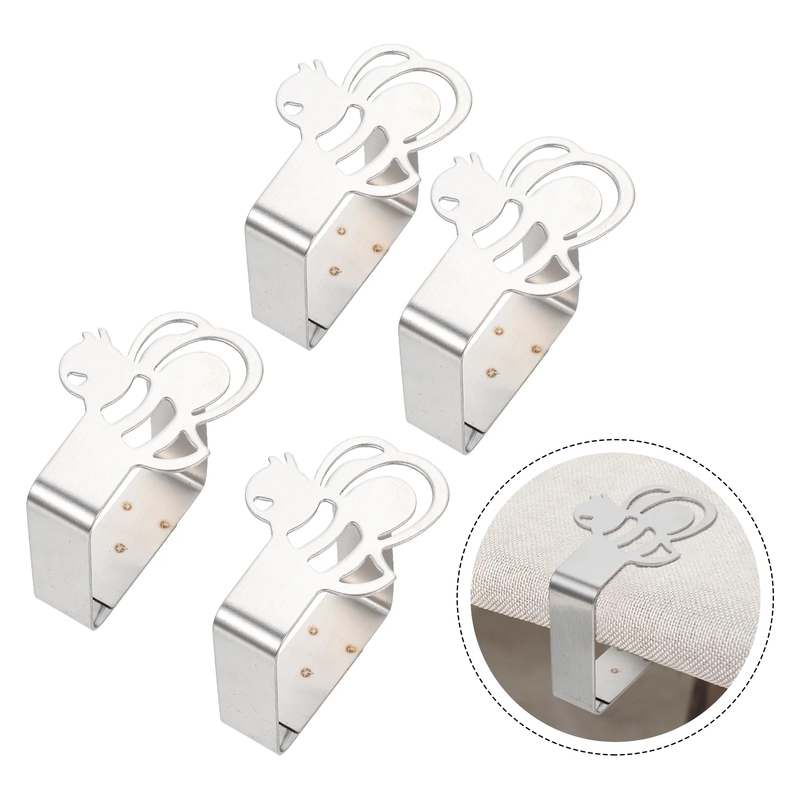 

4Pcs Stainless Steel Tablecloth Clips Non-slip Table Cover Fixing Clips