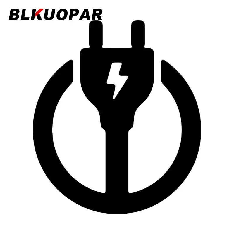 

BLKUOPAR электрическая вилка, знак молнии, автомобильные наклейки, виниловые индивидуальные наклейки для автофургона, водостойкая солнцезащитная графика, автомобильные товары