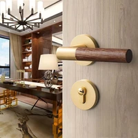 simple door lock indoor bedroom quiet magnetic suction door lockset household split door locks gold handle modern