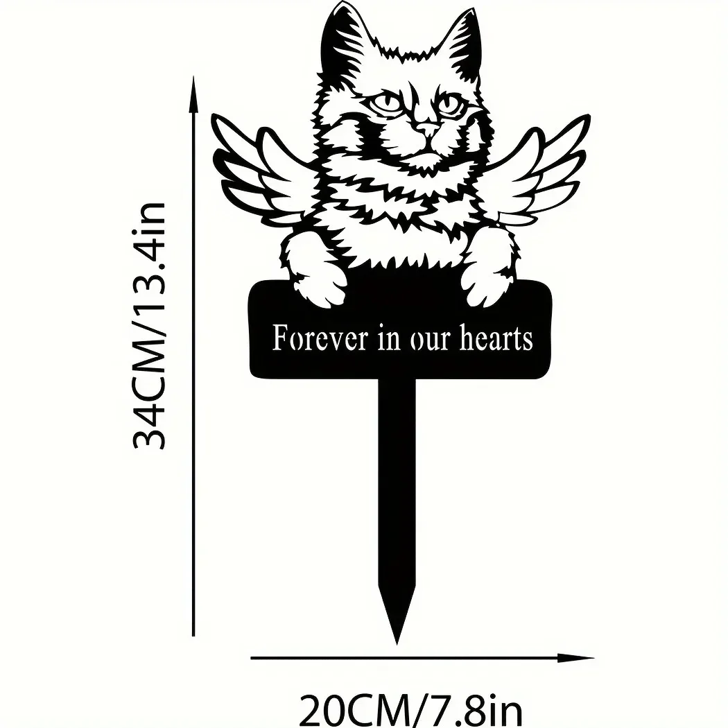 Турецкий Ангорский Кот Металлический Маркер Граффити Силуэт Животного Железный