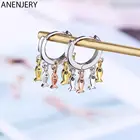 Женские серьги-кольца в виде маленькой рыбы ANENJERY, Серебристые серьги в виде животных, три цвета, уникальный дизайн, ювелирные изделия для вечерние, для подарка