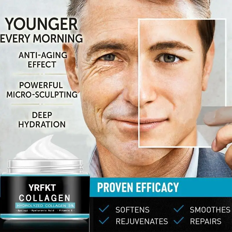 

men's collagen retinol facial moisturizing natural organic day and Night Cream Anti Aging + anti wrinkle