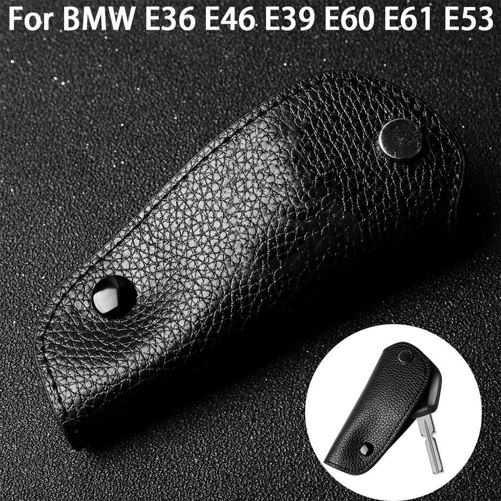 

Чехол для автомобильного ключа для BMW E46 E39 E90 E60 E53 E36 E92 E65 E38 E63 E64 Litchi из синтетической кожи, защитный чехол для аксессуаров BMW
