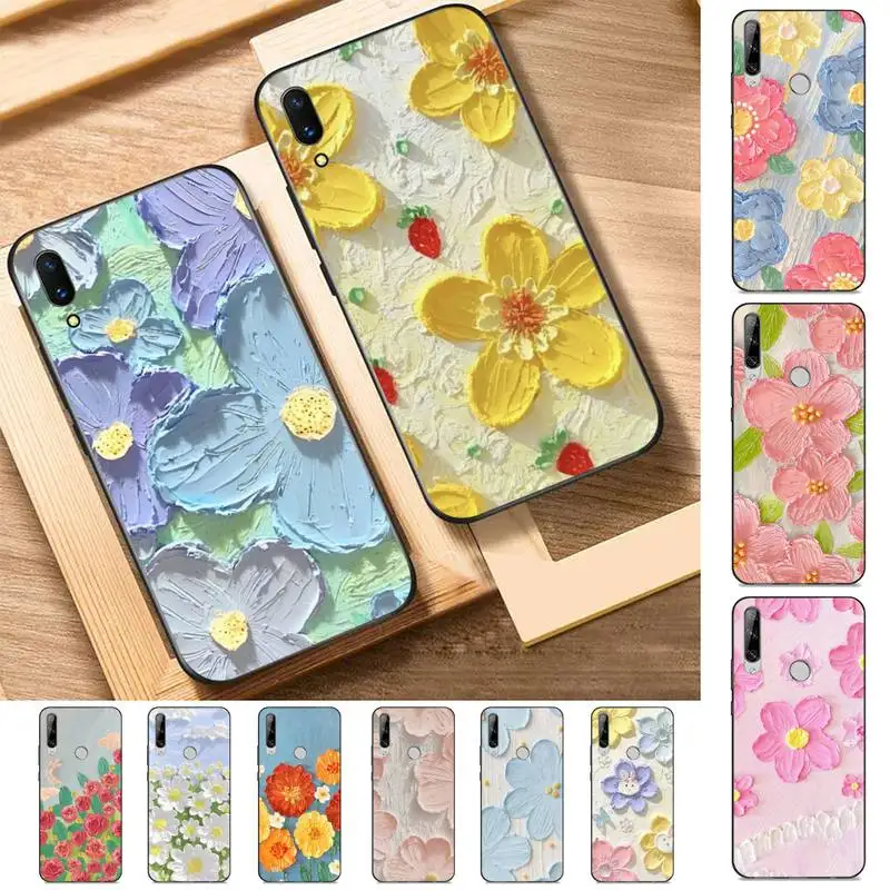 

Чехол в стиле ретро с рисунком масляных цветов для Y9 6 7 5 Prime Enjoy 7s 7 8 plus 7a 9e 9plus 8E Lite Psmart