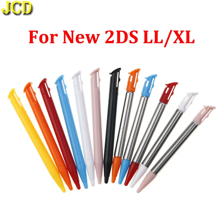 JCD 1pcs For New 2DSLL 2DSXL Game Console Plastic & Metal Telescopic Stylus Touch Screen Pen For New 2DS LL XL
