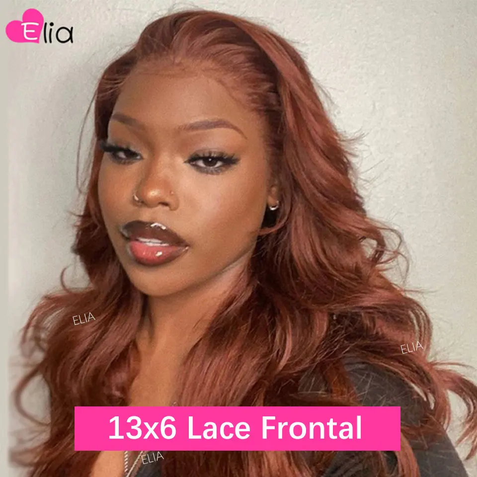 13x6 Lace Frontal Human Hair Wig Body Wave Lace Closure Wig 5x5 Rose Brown Colored Human Hair for Women Preplucked Peruvian Hair