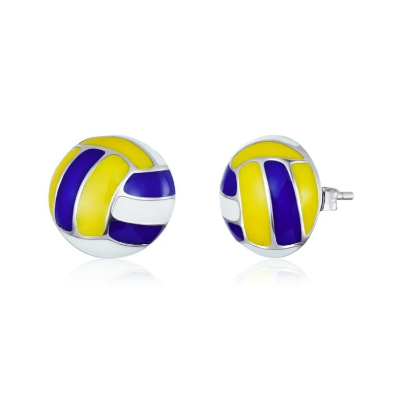 

Bohemia Piercing Mini Football Colorful Creative Studs Earrings for Women Fashion Jewelry Pendientes Ins Same Earing Party Gifts
