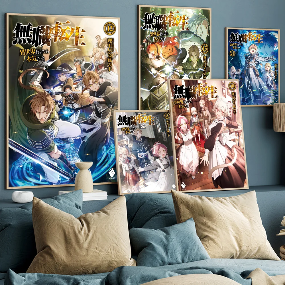 Классические винтажные постеры Mushoku Tensei винтажный декор для комнаты дома бара