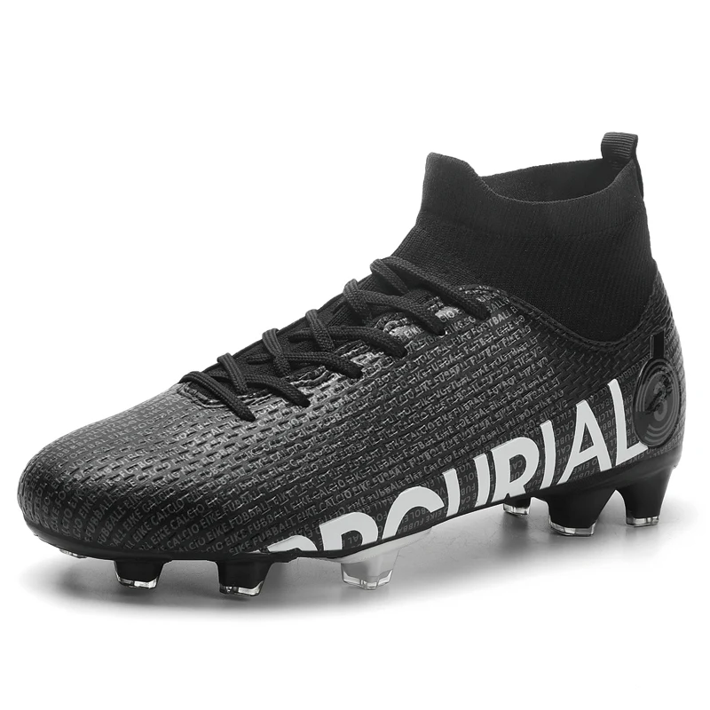 Adult Professional FG/TF Football Shoes Anti slip Football Shoes Preschool High Ankle Anti slip Nail Grass Soccer Cleat 31-48