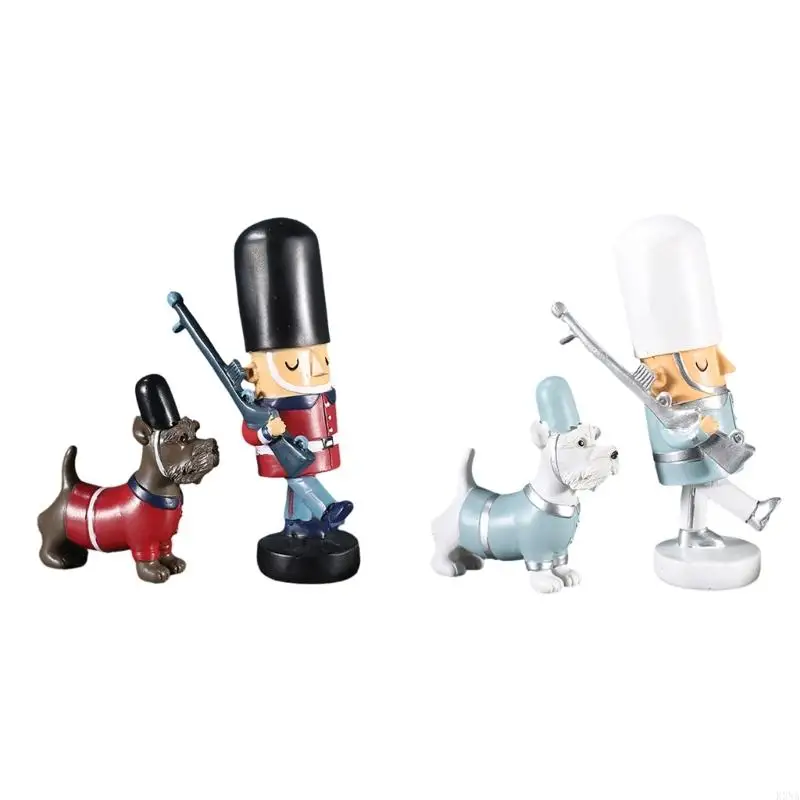 Деревянные фигурки солдата и собаки K3NA