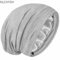 dry hairh cap satin silk lining hairdressing sleep breathable cap lazy wind hair protection patient adjustable hair care cap