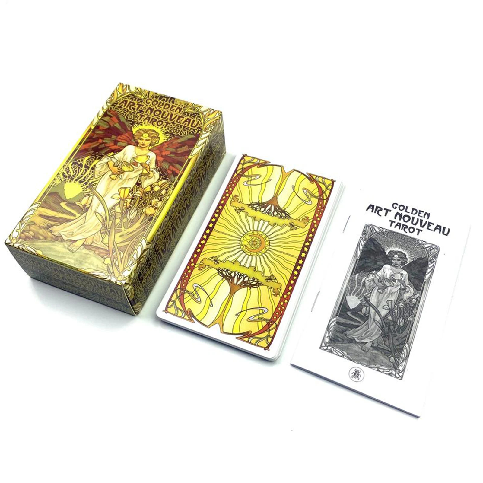 

Golden Art Nouveau Tarot Board Game Toys Oracle Divination Prophet Oracle Card Poker Gift Prediction Oracle Magician Tarot