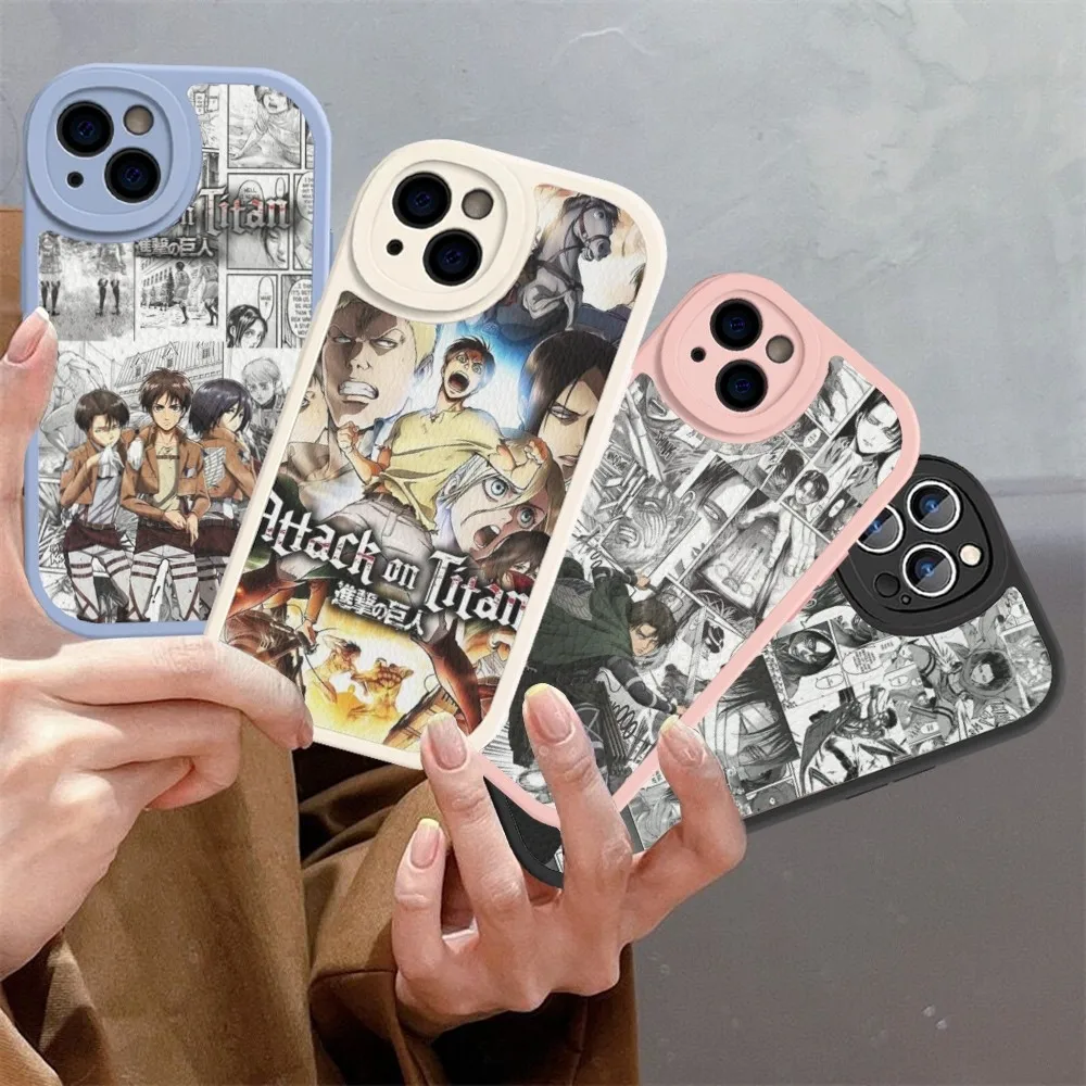 

Japan Anime A-Attack On T-Titan Phone Case Hard Leather For iPhone 14 13 12 Mini 11 14 Pro Max Xs X Xr 7 8 Plus Fundas