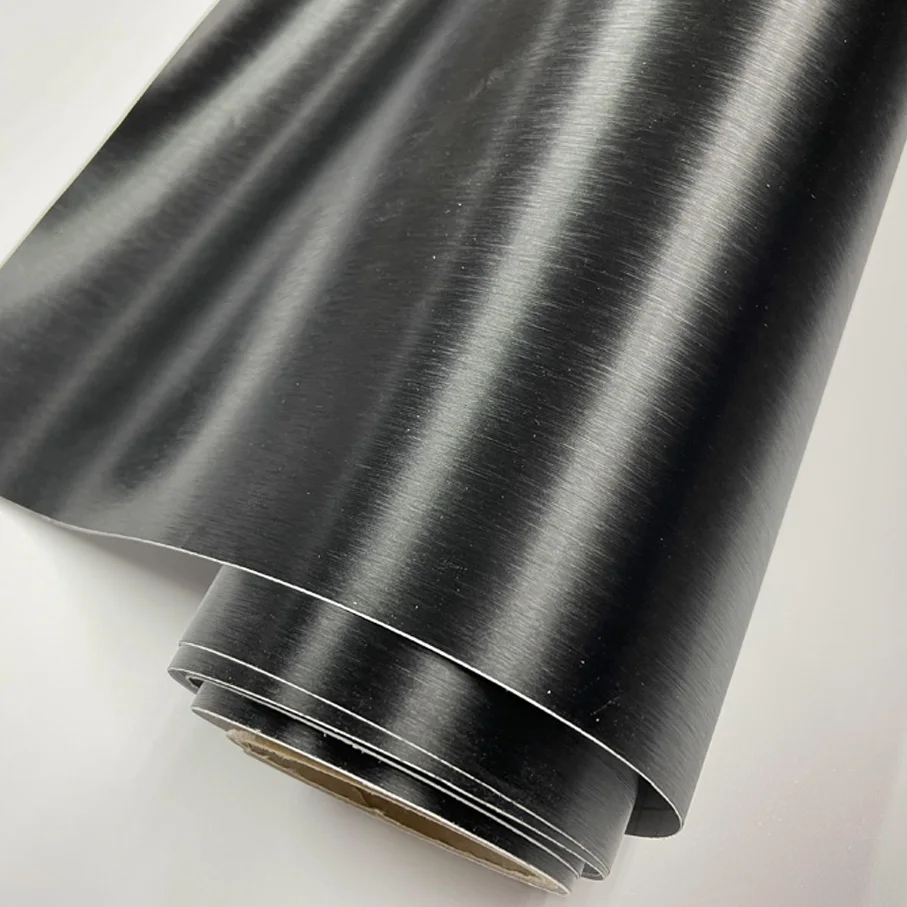 

50 см x 600 см черная матовая алюминиевая виниловая обертка с выпуском воздуха без пузырьков Автомобильная фотопленка пинг