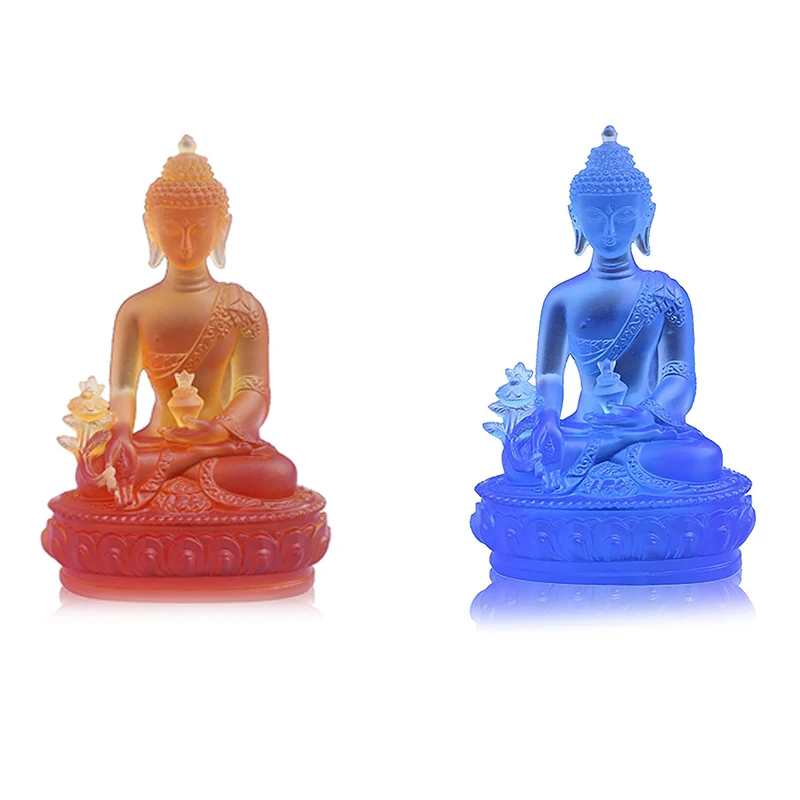 

Статуя Будды из тибетской медицины, статуэтка Будды, декор для медитации, религиозный декор, коллекционный