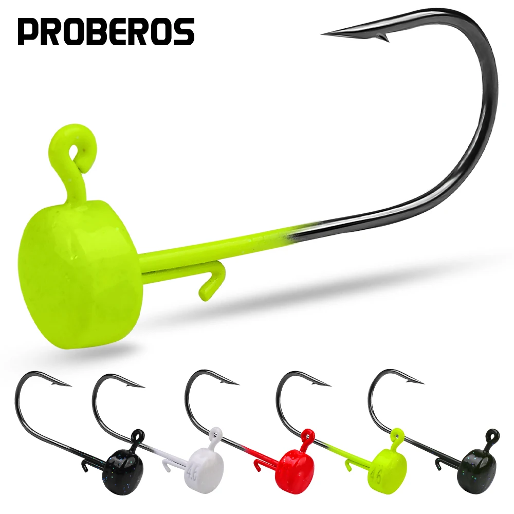 

PROBEROS 50PCS Pesca Ned Rig Fishing Hooks 2.8g-3.5g-4.6g-7g Jig Head Fishhooks Mushroom Hook Bass Trout Fishing Accessories