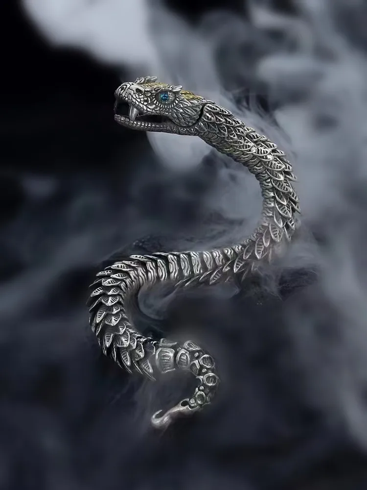 

Браслет LongLongjinsu S925 мужской, высококачественный оригинальный нишевой дизайн, персонализированный погремушка Medusa в стиле хип-хоп