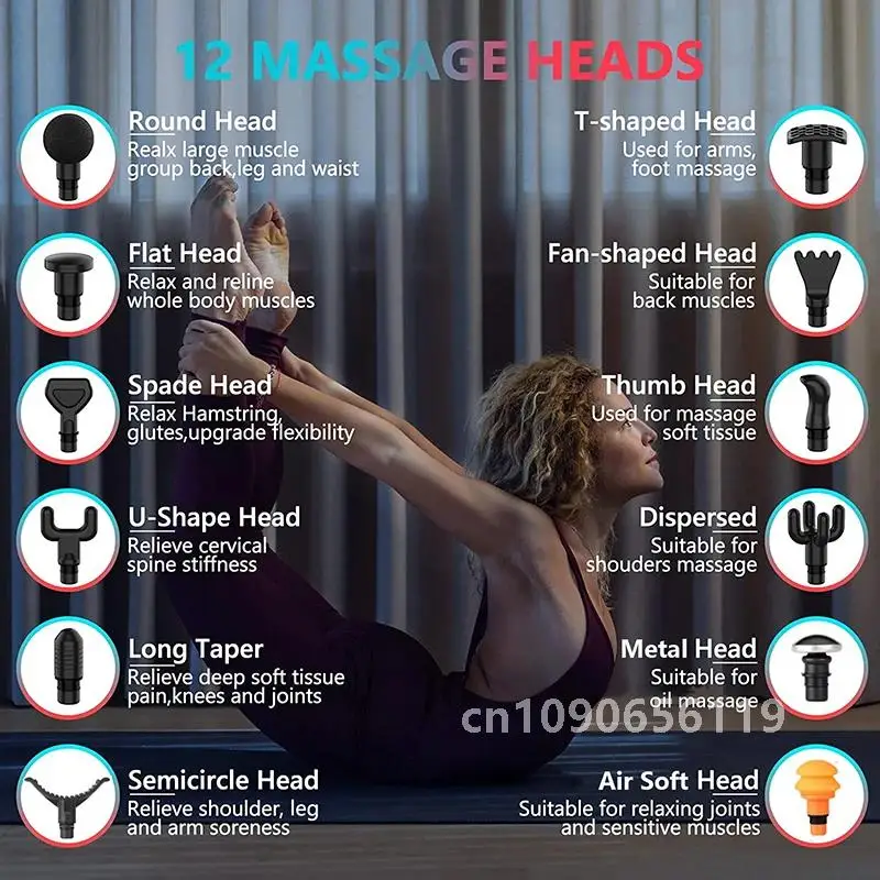 Новый тепловой массажный пистолет 120 Вт мощный профессиональный массажер для